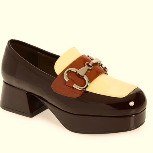 Jeffrey Campbell Student Platform Loafer Brown
Yellow Patent Leather SZ 7 - Picture 1 of 16